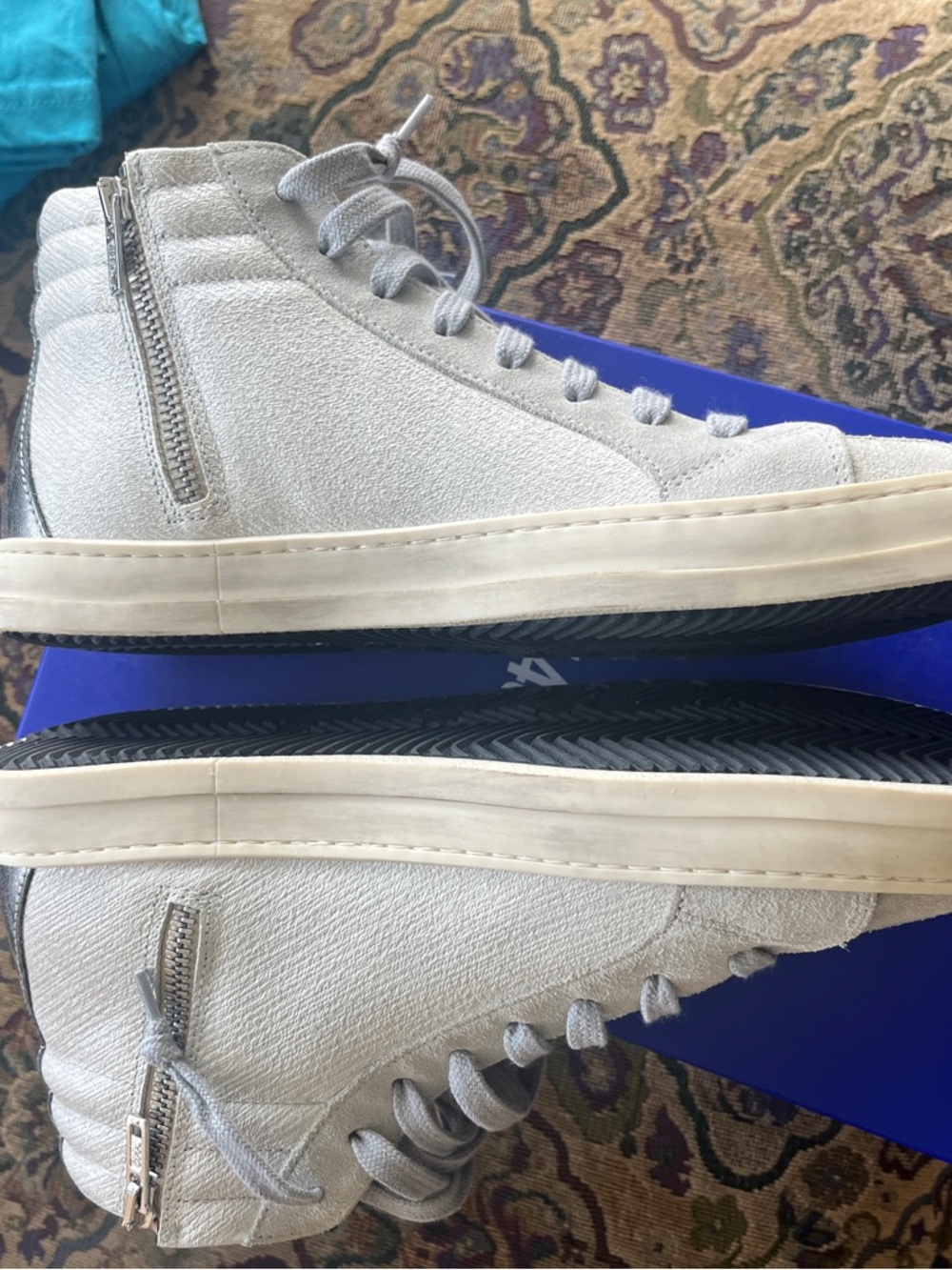 New in box P448 Skate Leather High Top Zip Sneakers 40/Size 10 - Picture 4 of 5